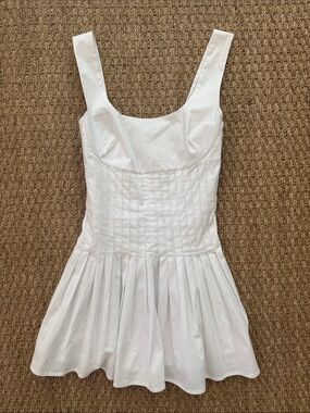 NWOT Line and Dot white dress size XS. Elastic back & adjustable straps